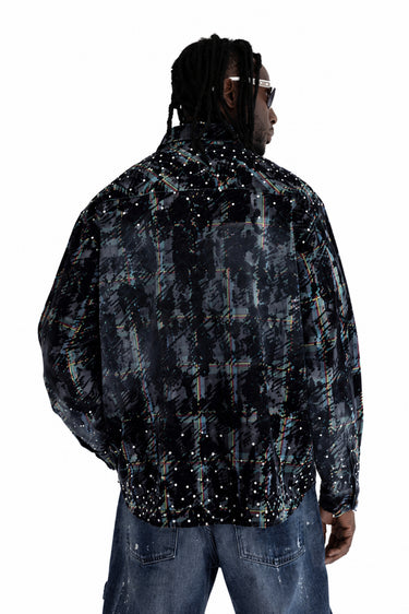 Camicia Denim Black Island Nera Washed con Strass