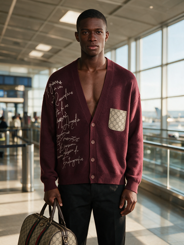 Cardigan Oversize Bordeaux con Taschino – Vietato Fumare Store