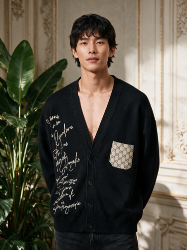 Cardigan Oversize Nero con Taschino – Vietato Fumare Store