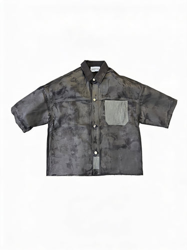 Camicia Jeans Spalmata Nero - Vietato Fumare