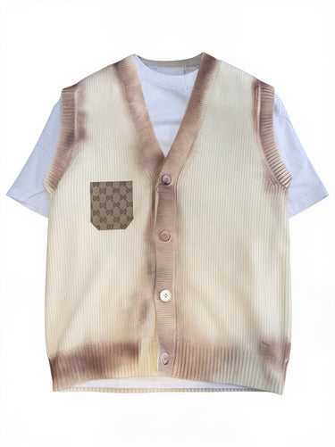 Cardigan Smanicato Painted - Vietato Fumare