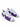 Sneaker Custom LV Bianca e Viola con Lacci in Corda, paio di tre quarti