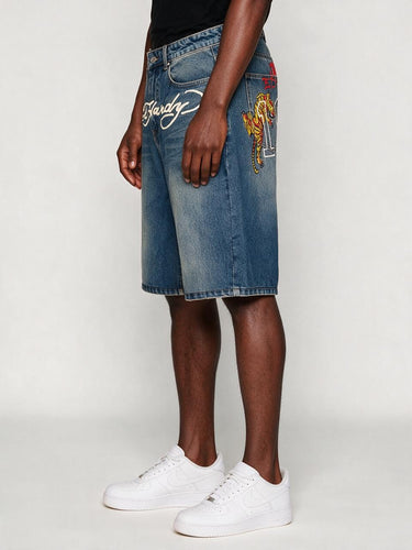 Ed Hardy Embroidered City Tiger Washed