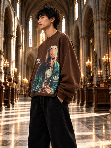 Felpa Custom Marrone con Brillantini Big Oversize – foto 2