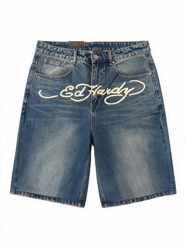 Ed Hardy Embroidered City Tiger Washed