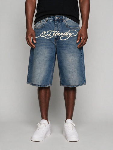 Ed Hardy Embroidered City Tiger Washed