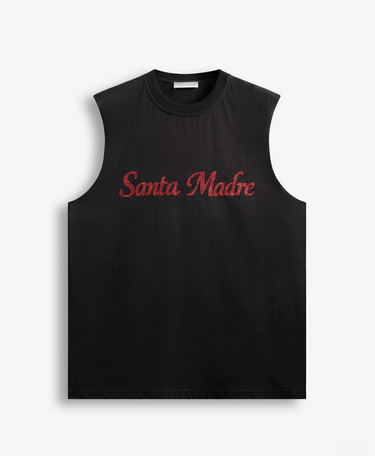 Canotta Minimal Oversize “Santa Madre” – Black