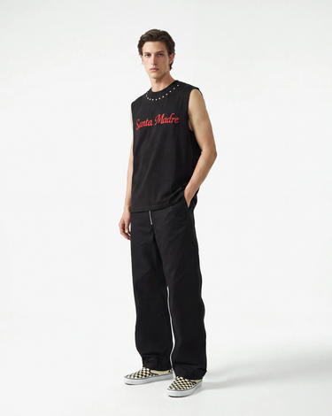 Canotta Minimal Oversize “Santa Madre” – Black