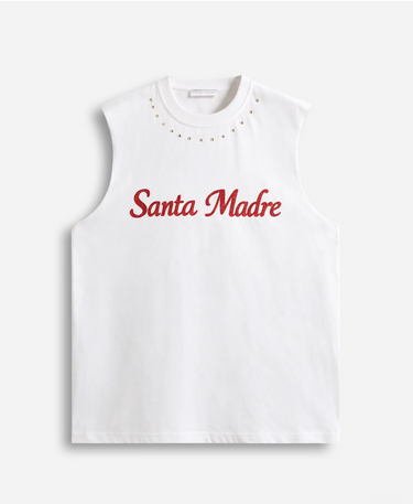 Canotta Minimal Oversize “Santa Madre” – White