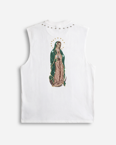 Canotta Minimal Oversize “Santa Madre” – White