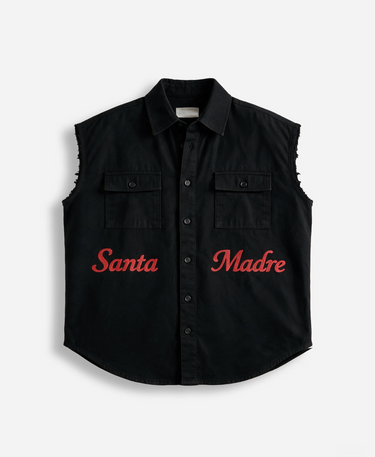 Camicia smanicata “Santa Madre” – Black