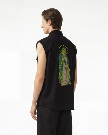Camicia smanicata “Santa Madre” – Black