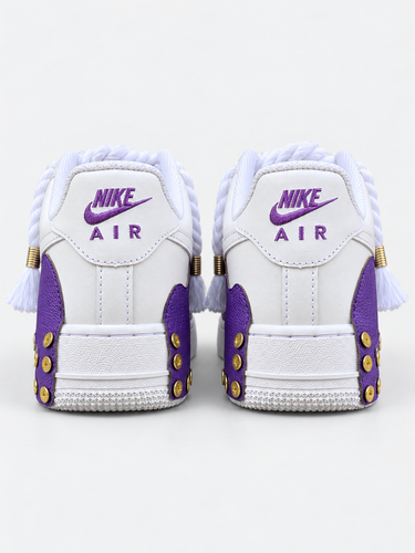Sneaker Custom LV Bianca e Viola con Lacci in Corda
