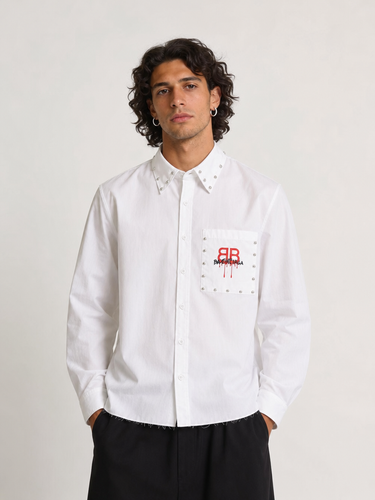 Camicia BB Bianca Stud Pocket