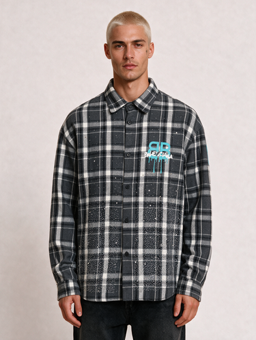 Camicia BB Custom Flanella Azzurra Oversize