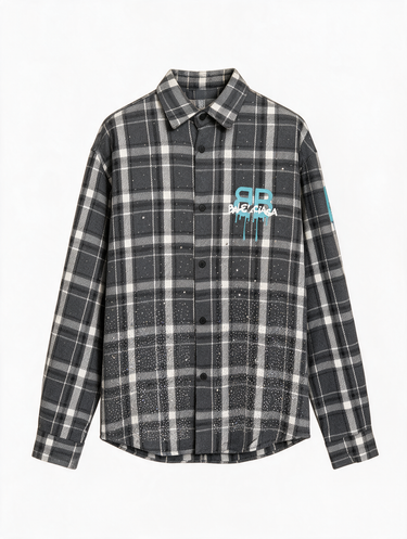 Camicia BB Custom Flanella Azzurra Oversize