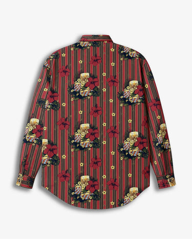 Camicia Minimal a Fiori Righe Rosse – foto 4