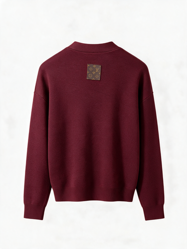 Cardigan Oversize Bordeaux con Toppa – foto 4