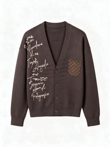 Cardigan Oversize Marrone con Toppa – foto 3