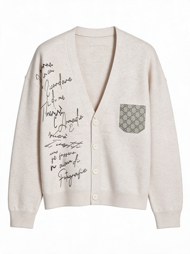 Cardigan Oversize Beige con Taschino – foto 4