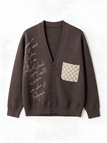 Cardigan Oversize Marrone con Taschino – foto 3