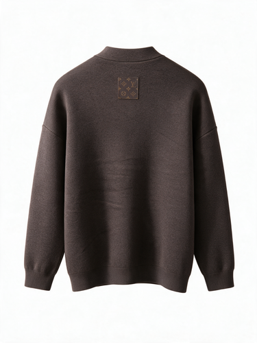 Cardigan Oversize Marrone con Toppa – foto 4