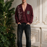 Cardigan Oversize Bordeaux con Toppa – Vietato Fumare Store