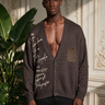 Cardigan Oversize Marrone con Toppa – Vietato Fumare Store