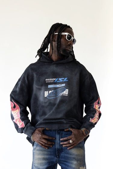 Felpa Black Island Oversize Nera American Blaze Racing