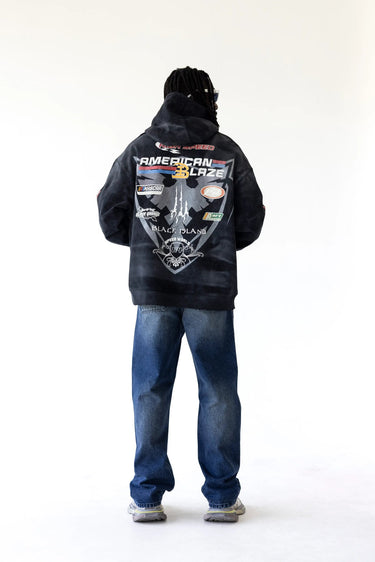 Felpa Black Island Oversize Nera American Blaze Racing
