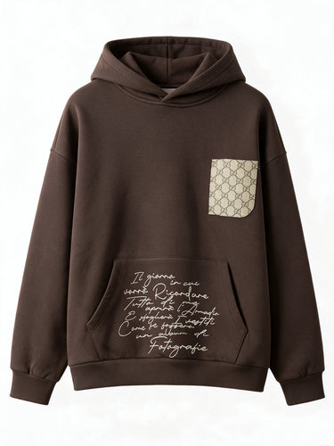 Felpa GG Marrone Patch Ragazzo fronte su sfondo bianco