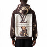 Felpa LV Marrone Candeggiata Patch Orsetto vista retro indossata