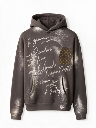Felpa LV Poetry Marrone Spray Oversize