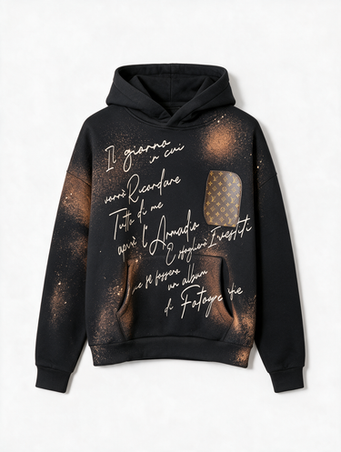 Felpa LV Poetry Nera Spray Oversize