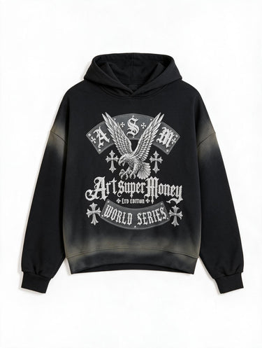 Felpa Oversize Boxy Fit Lavaggio Sfumato - Aquila World Series