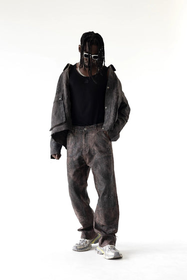Giacca Utility Black Island Marrone Washed