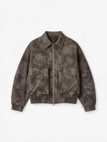 Giubbotto Suede Tie-Dye Tortora