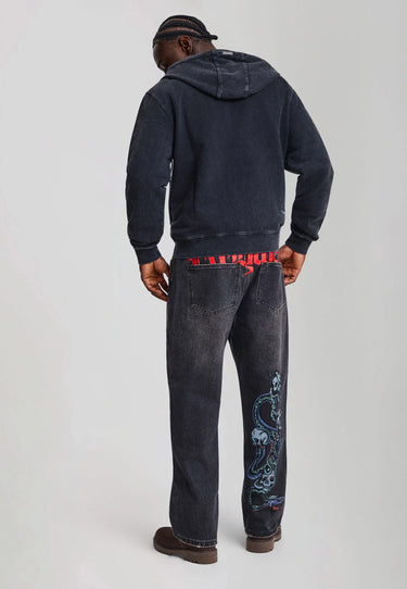 Jeans Ed Hardy Baggy Washed Black Red Logo