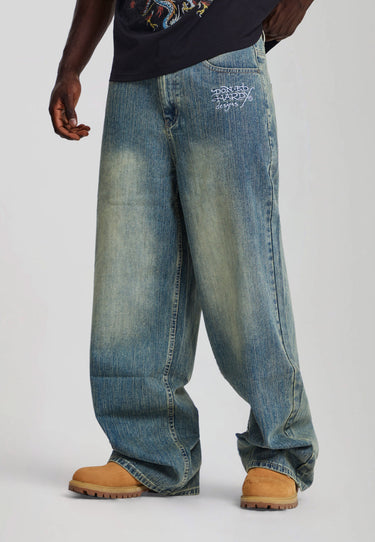 Jeans Ed Hardy Baggy Washed Light Blue