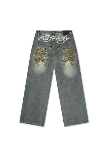 Jeans Ed Hardy Baggy Washed Light Blue