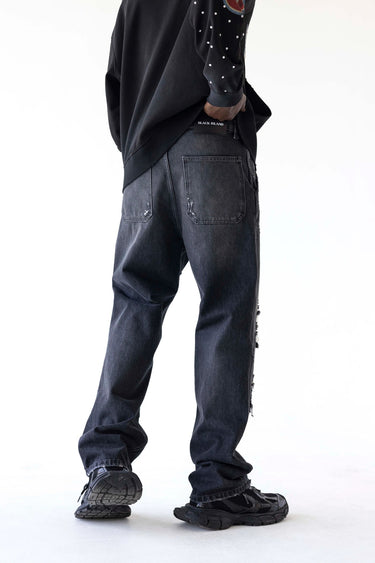 Jeans Black Island Loose Fit Nero Destroyed