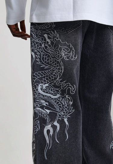 Jeans Flare Ed Hardy Dragon Nero – foto 4