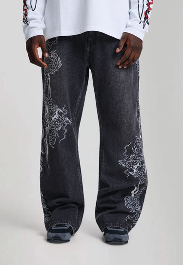 Jeans Flare Ed Hardy Dragon Nero – foto 3