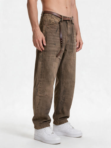 Jeans Lavaggio al Tè con Effetto Sporco, Vestibilità Balloon