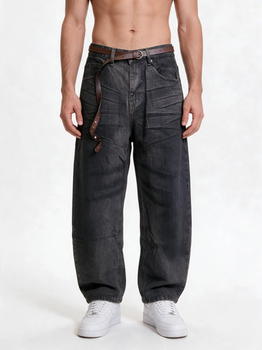 Jeans Nero Grigio scuro Vestibilità Baggy