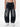 Jeans Nero Sabbiato Vestibilità Balloon con Perline e Strass
