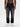 Jeans Nero Leggermente Sfumato con Applicazioni Strass Neri, Vestibilità Regolare