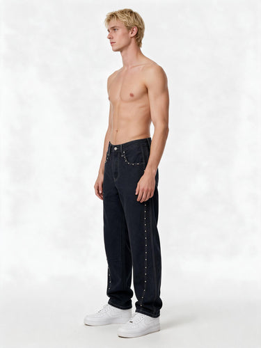 Jeans con Perline, Vestibilità Comoda