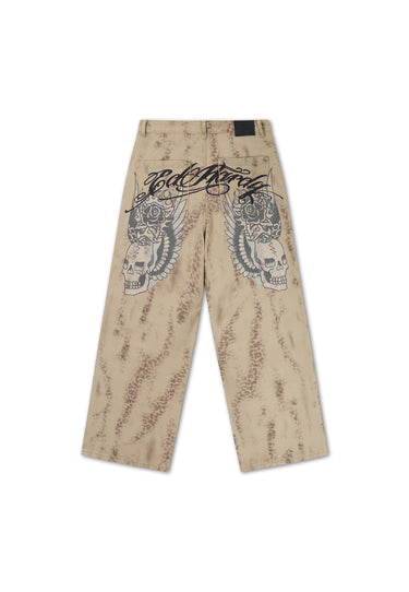 Jeans Relaxed Ed Hardy Leopard Beige – foto 4