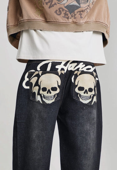 Jeans Relaxed Ed Hardy Flying Skull Nero – foto 2